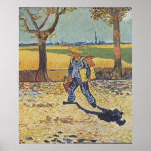 Affiche Peintre sur son chemin de travail