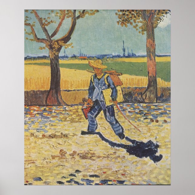Affiche Peintre sur son chemin de travail (Devant)
