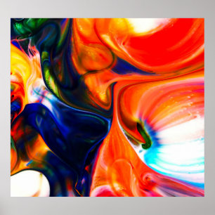 Affiche Peinture à encre éclatée : Abstraite colorée