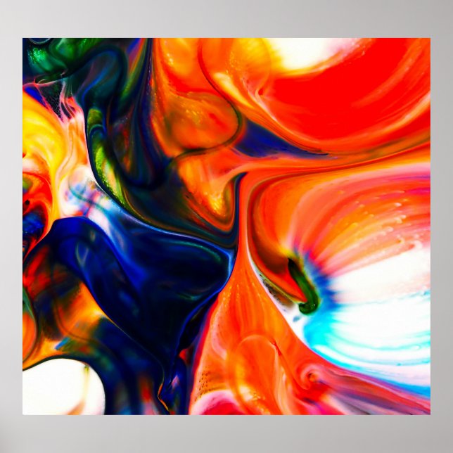 Affiche Peinture à encre éclatée : Abstraite colorée (Devant)