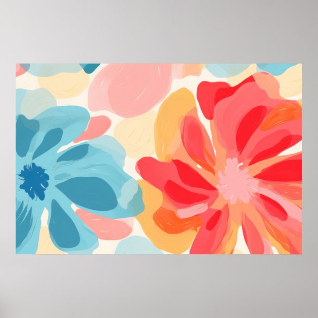 Affiche peinture à fleurs Abstraites (Devant)