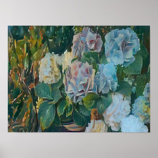 Affiche Peinture à fleurs d'été (Devant)