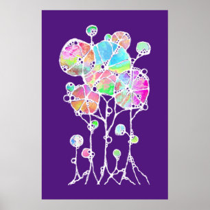 Affiche Peinture à la main - Abstrait Tree Group 4