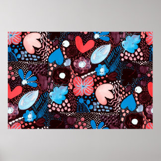 Affiche Peinture à la main Aquarelle Abstraite Croquis Doo