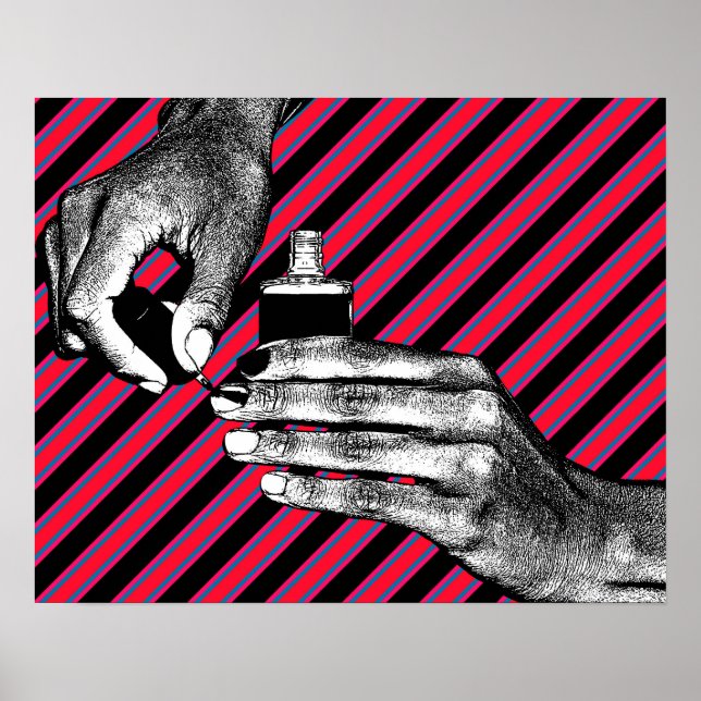 Affiche Peinture à la main Fingernails Manicure Maquillage (Devant)