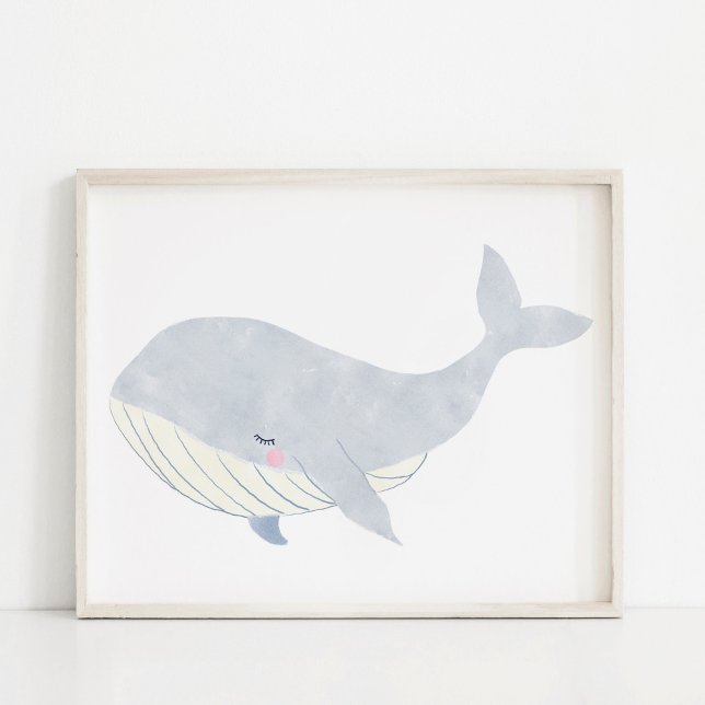 Affiche Peinture à l'aquarelle de baleine pour chambre de  (Créateur téléchargé)