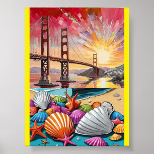 Affiche Peinture à l'aquarelle de San Francisco, Bri Golde