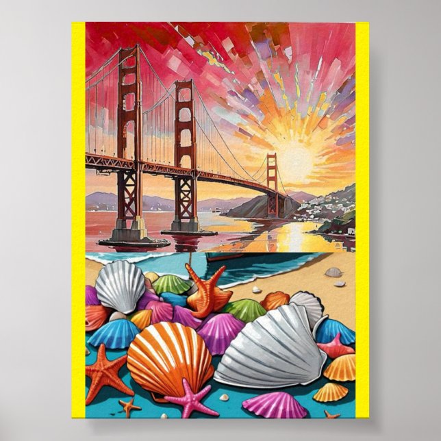 Affiche Peinture à l'aquarelle de San Francisco, Bri Golde (Devant)