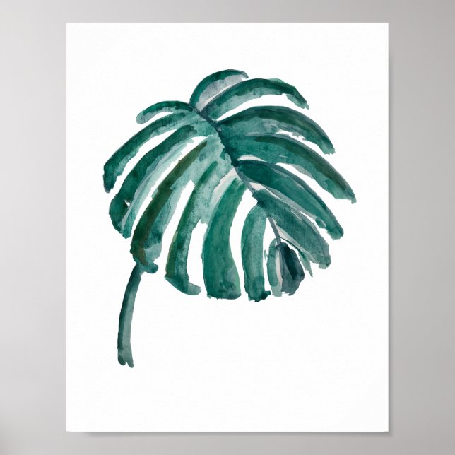 Affiche Peinture à l'aquarelle du Plante vert botanique (Devant)