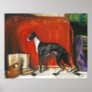 Affiche Peinture à l'aquarelle italienne Greyhound
