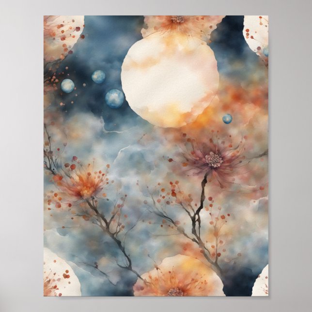 Affiche Peinture à l'eau flottante (Devant)