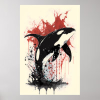 Peinture à l'encre de baleine tueuse