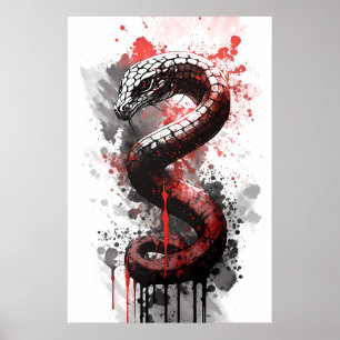 Affiche Peinture à l'encre de Mamba noire