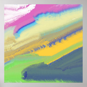 Affiche peinture à l'huile abstraite colorée