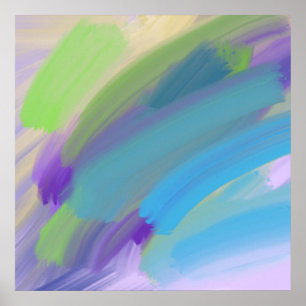 Affiche peinture à l'huile abstraite colorée