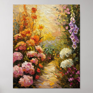 Affiche Peinture à l'huile de chemin de jardin d'été de l'