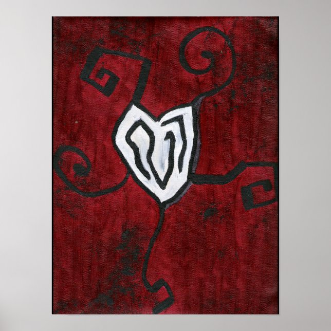 Affiche Peinture à l'huile de coeur (Devant)