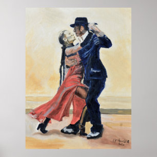 Affiche Peinture à l'huile de danseurs de tango