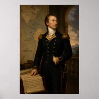 Affiche Peinture à l'huile de James Monroe | Doctrine Monr