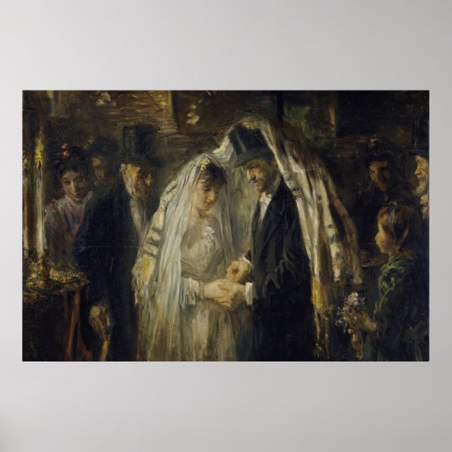 Affiche Peinture à l'huile de Mariage juif par Thomas Ansh (Devant)