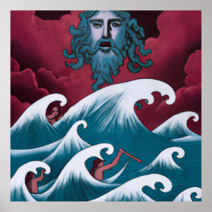 Affiche Peinture à l'huile de Neptune Crimson