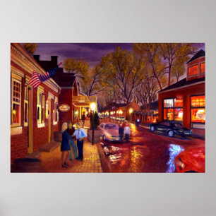 Affiche Peinture à l'huile de paysage urbain de Saint Char