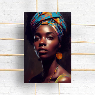 Affiche Peinture à l'huile de portrait de femme noire