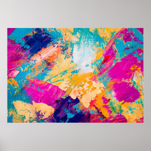 Affiche Peinture à l'huile dessinée à la main. arrière - p