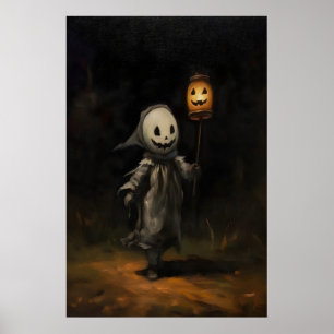 Affiche Peinture à l'huile d'Halloween Fantôme d'Enfant, D