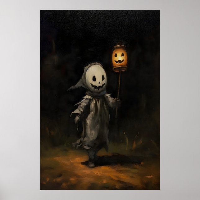Affiche Peinture à l'huile d'Halloween Fantôme d'Enfant, D (Devant)