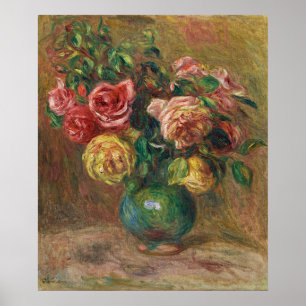 Affiche Peinture à l'huile florale française vintage par R