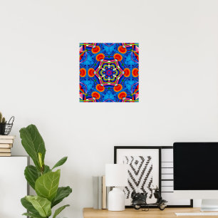 Affiche Peinture à l'huile kaléidoscope multicolore