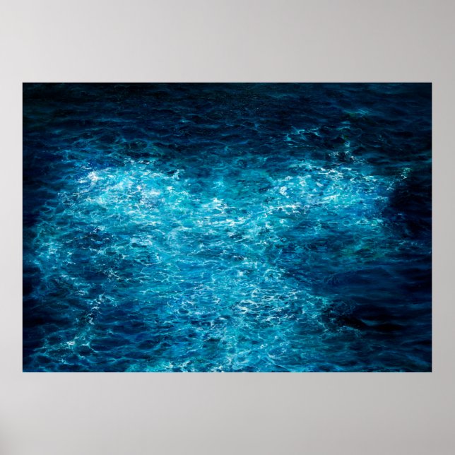 Affiche peinture à l'huile montrant les vagues de l'océan  (Devant)