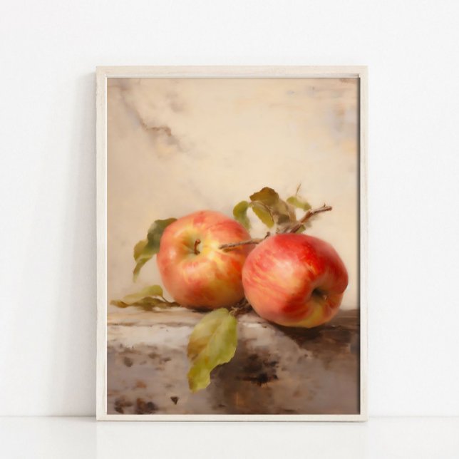 Affiche Peinture à l'huile nature morte de pomme, impressi (Créateur téléchargé)