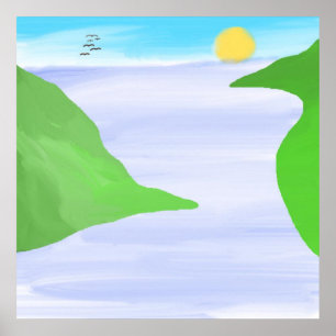 Affiche peinture à l'huile paysage