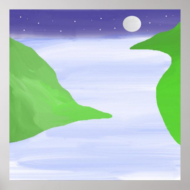 Affiche peinture à l'huile paysage (Devant)