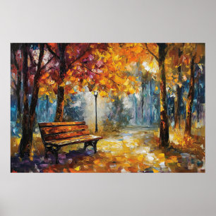 Affiche Peinture à l'huile texturée à lueur automnale Impr