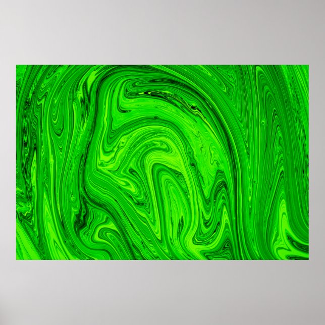 Affiche Peinture à l'huile verte abstrait arrière - plan.  (Devant)