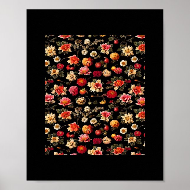 Affiche Peinture à l'huile Vintage Whimsigoth Chintz (Devant)