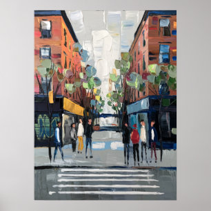 Affiche Peinture à l'impasto d'un passage piétonnier de Ne