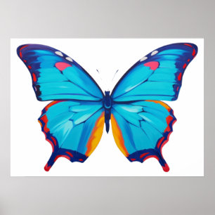 Affiche Peinture à papillon morpho bleu