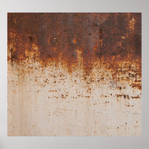 Affiche Peinture à peeling, texture murale rouillée.