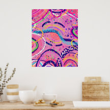 Peinture abstraite à l'état de flux rose
