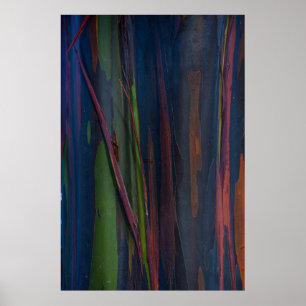 Affiche Peinture abstraite bleu vert et marron
