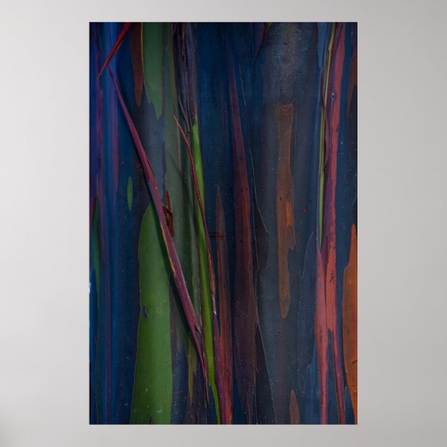 Affiche Peinture abstraite bleu vert et marron (Devant)