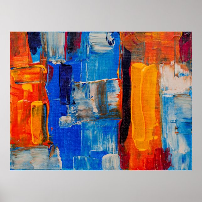 Affiche Peinture abstraite couleur aérée (Devant)