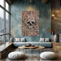 Peinture abstraite de crâne au goutte à goutte Art