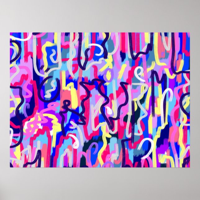 Affiche Peinture Abstraite de Formes et de Couleurs  (Devant)
