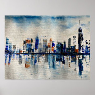 Affiche Peinture Abstraite de London City Skyline