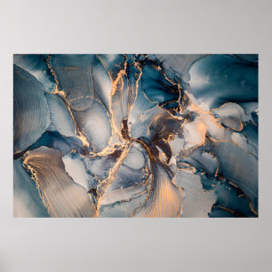Affiche Peinture abstraite de luxe en encre d'alcool